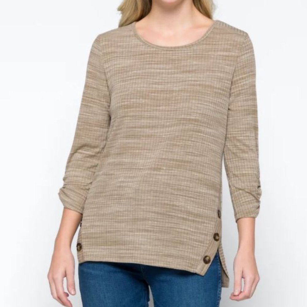 Fortune + Ivy Keira Button Detail Knit Top - Size Small